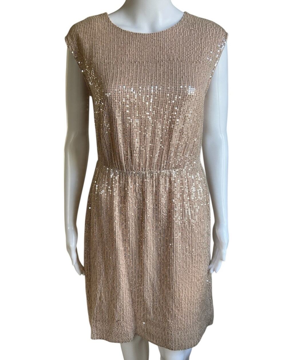 J Crew Sequin Cocktail Dress Womens Size 2 Blush Champagne Gold Party NWT